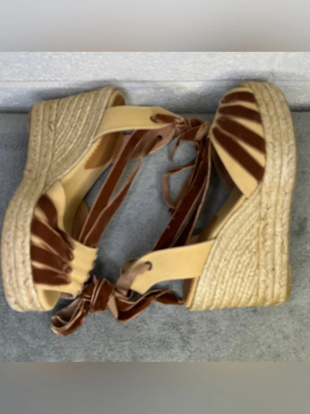 Penelope Chilvers Catalina Dali Espadrille Honey Gold Size 10